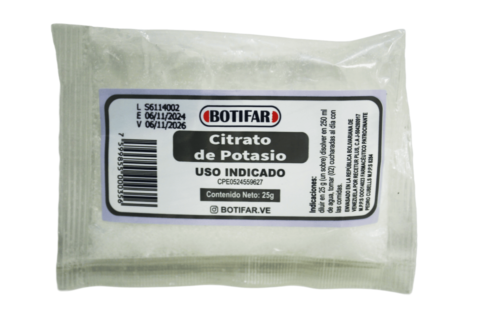 CITRATO DE POTASIO 25 GR